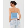 imageREORIA Womens Y2K Cute Tube Top Double Lined Strapless Backless Sleeveless Crop Top for Summer 2025 Going OutAiry Blue