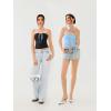 imageREORIA Womens Y2K Cute Tube Top Double Lined Strapless Backless Sleeveless Crop Top for Summer 2025 Going OutBlack