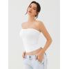 imageREORIA Womens Y2K Cute Tube Top Double Lined Strapless Backless Sleeveless Crop Top for Summer 2025 Going OutBrilliant White