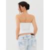 imageREORIA Womens Y2K Cute Tube Top Double Lined Strapless Backless Sleeveless Crop Top for Summer 2025 Going OutBrilliant White