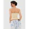 imageREORIA Womens Y2K Cute Tube Top Double Lined Strapless Backless Sleeveless Crop Top for Summer 2025 Going OutButtercream