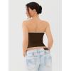 imageREORIA Womens Y2K Cute Tube Top Double Lined Strapless Backless Sleeveless Crop Top for Summer 2025 Going OutShaved Chocolate