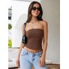 imageREORIA Womens Y2K Strapless Backless Tube Top Double Lined Sleeveless Crop Tank Top for Summer 2025 Going OutBrown