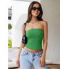 imageREORIA Womens Y2K Strapless Backless Tube Top Double Lined Sleeveless Crop Tank Top for Summer 2025 Going OutGreen