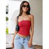 imageREORIA Womens Y2K Strapless Backless Tube Top Double Lined Sleeveless Crop Tank Top for Summer 2025 Going OutRed