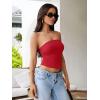 imageREORIA Womens Y2K Strapless Backless Tube Top Double Lined Sleeveless Crop Tank Top for Summer 2025 Going OutRed