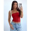 imageREORIA Womens Y2K Strapless Backless Tube Top Double Lined Sleeveless Crop Tank Top for Summer 2025 Going OutRed
