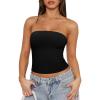 imageREORIA Womens Y2K Strapless Backless Tube Top Double Lined Sleeveless Crop Tank Top for Summer 2025 Going OutBlack