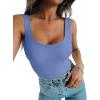 imageREORIA Bodysuit for Women Scoop Neck Sleeveless Tank Top Bodysuits 2025 Sexy Thong Bodysuit Basic Leotards for WomenEnglish Manor