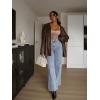 imageREORIA Womens Basic Lightweight Layering Sexy Slim Square Neck Long Sleeve Bodysuit TopsApricot