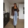 imageREORIA Womens Basic Lightweight Layering Sexy Slim Square Neck Long Sleeve Bodysuit TopsBlack