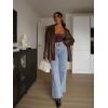 imageREORIA Womens Basic Lightweight Layering Sexy Slim Square Neck Long Sleeve Bodysuit TopsFig