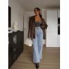 imageREORIA Womens Basic Lightweight Layering Sexy Slim Square Neck Long Sleeve Bodysuit TopsGrey