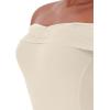 imageREORIA Womens Long Sleeve Strapless OffShoulder Reversible Neckline Mermaid Dress 2025 FallWinter Designer CollectionNude