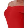 imageREORIA Womens Long Sleeve Strapless OffShoulder Reversible Neckline Mermaid Dress 2025 FallWinter Designer CollectionRed