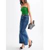 imageREORIA Womens Sexy Strapless Ruched Bodysuit Tube Top Sleeveless Trendy Body SuitsKelly Green