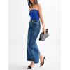 imageREORIA Womens Sexy Strapless Ruched Bodysuit Tube Top Sleeveless Trendy Body SuitsPrincess Blue