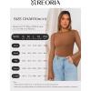 imageREORIA Womens Trendy Sexy Boat Neck Bell Sleeve Sheer Mesh Going Out Bodysuit TopsBrown