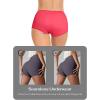 imageREORIA High Waisted Underwear for Women Full Coverage Boy Shorts Boxer Briefs 4 PackBlackNudeRedBluegreyset 2