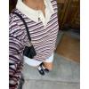imageREORIA Oversized Sweatshirt for Women Trendy Fall Fashion 2025 Y2k Striped Long Sleeve Pullover Rugby Shirt Tops ClothesRed Blue Striped