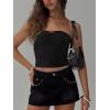 imageREORIA Women Sexy Ruched Tube Top Summer Y2K Trendy Going Out Double Lined Sleeveless Crop Tank TopsBlack
