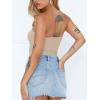 imageREORIA Women Sexy Ruched Tube Top Summer Y2K Trendy Going Out Double Lined Sleeveless Crop Tank TopsKhaki