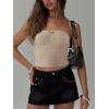 imageREORIA Women Sexy Ruched Tube Top Summer Y2K Trendy Going Out Double Lined Sleeveless Crop Tank TopsKhaki
