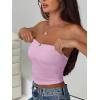 imageREORIA Women Sexy Ruched Tube Top Summer Y2K Trendy Going Out Double Lined Sleeveless Crop Tank TopsPetal