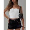 imageREORIA Women Sexy Ruched Tube Top Summer Y2K Trendy Going Out Double Lined Sleeveless Crop Tank TopsWhite