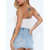 imageREORIA Women Sexy Ruched Tube Top Summer Y2K Trendy Going Out Double Lined Sleeveless Crop Tank TopsWhite