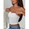 imageREORIA Women Sexy Ruched Tube Top Summer Y2K Trendy Going Out Double Lined Sleeveless Crop Tank TopsWhite