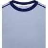 imageREORIA Womens Color Block Workout Long Sleeve Crop Tops Trendy Slim Fitted Striped Shirts Teen Girl Clothes 2025Sky Blue