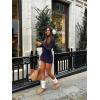 imageREORIA Womens Fall Casual Front Zipper Long Sleeve Dress Trendy Bodycon Mini Dresses for Women 2025Navy Blue