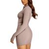 imageREORIA Womens Fall Casual Front Zipper Long Sleeve Dress Trendy Bodycon Mini Dresses for Women 2025Sienna
