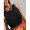 imageREORIA Womens Sexy Sleeveless Racer Back Halter Neck Lace Y2K Trendy Bodysuit Tank TopsBlack