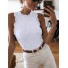 imageREORIA Womens Sexy Sleeveless Racer Back Halter Neck Lace Y2K Trendy Bodysuit Tank TopsWhite