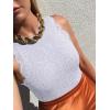 imageREORIA Womens Sexy Sleeveless Racer Back Halter Neck Lace Y2K Trendy Bodysuit Tank TopsWhite