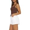 imageREORIA Womens Sexy Square Neck Sleeveless Backless Seamless Double Lined Bodysuits Tank TopsCoffee