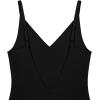 imageREORIA Womens Sexy Trendy Open Back V Neck Spaghetti Strap Backless Trendy Cami Bodysuit TopsBlack