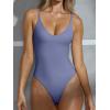 imageREORIA Womens Sexy Trendy Open Back V Neck Spaghetti Strap Backless Trendy Cami Bodysuit TopsBlue Nova