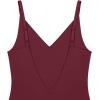imageREORIA Womens Sexy Trendy Open Back V Neck Spaghetti Strap Backless Trendy Cami Bodysuit TopsBurgundy