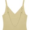 imageREORIA Womens Sexy Trendy Open Back V Neck Spaghetti Strap Backless Trendy Cami Bodysuit TopsHoneybee