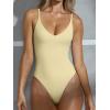 imageREORIA Womens Sexy Trendy Open Back V Neck Spaghetti Strap Backless Trendy Cami Bodysuit TopsHoneybee