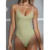 imageREORIA Womens Sexy Trendy Open Back V Neck Spaghetti Strap Backless Trendy Cami Bodysuit TopsTender Greens