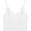 imageREORIA Womens Sexy Trendy Open Back V Neck Spaghetti Strap Backless Trendy Cami Bodysuit TopsWhite