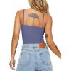imageREORIA Womens Summer Sexy Deep Round Neck Double Lined Sleeveless Trendy Going Out Bodysuit Tank TopsBlue Nova