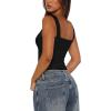 imageREORIA Womens V Neck Bodysuits Summer Sleeveless Double Lined Tank Going Out Fashion Tops 2024 TrendyBlack