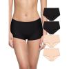 imageREORIA High Waisted Underwear for Women Full Coverage Boy Shorts Boxer Briefs 4 PackBlackNudeset 1