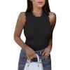 imageREORIA Womens Sexy Sleeveless Racer Back Halter Neck Lace Y2K Trendy Bodysuit Tank TopsBlack