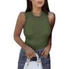 imageREORIA Womens Sexy Sleeveless Racer Back Halter Neck Lace Y2K Trendy Bodysuit Tank TopsDark Green